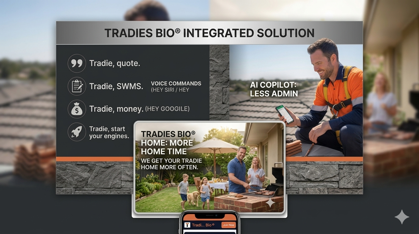 Tradies Bio® Integrated Solution — voice commands, AI Co-Pilot, and more home time