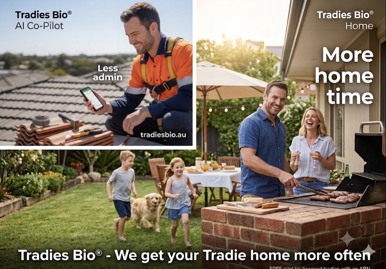 Tradies Bio® — Less admin on site. More home time.